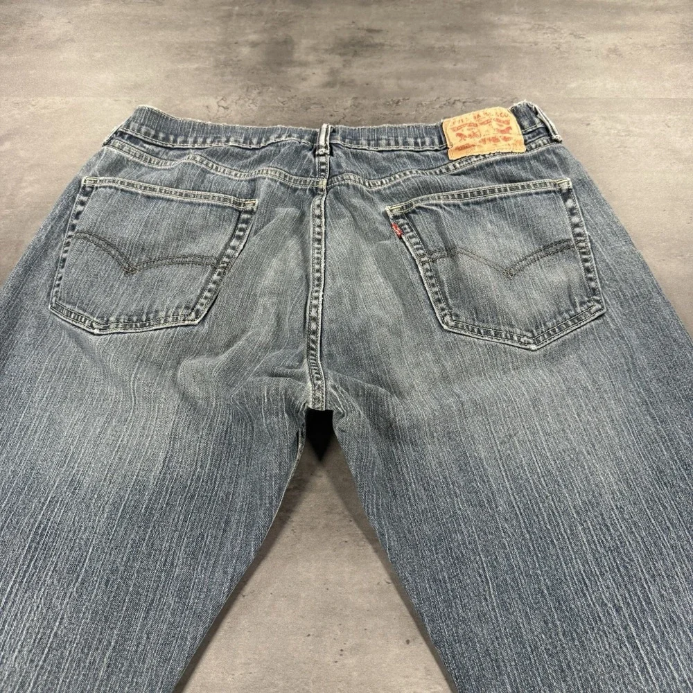 Levi's‎ 505 Blue Jeans 36x32 Blue Denim Dark Wash Regular Straight Fit Cowboy